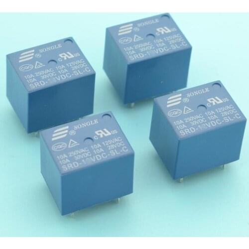 10A 5 pins SONGLE SRD PCB power Relay 5 Pins RELAY 12V DC Coil Power Relay SRD-5V 9v 12VDC 24V -SL-C