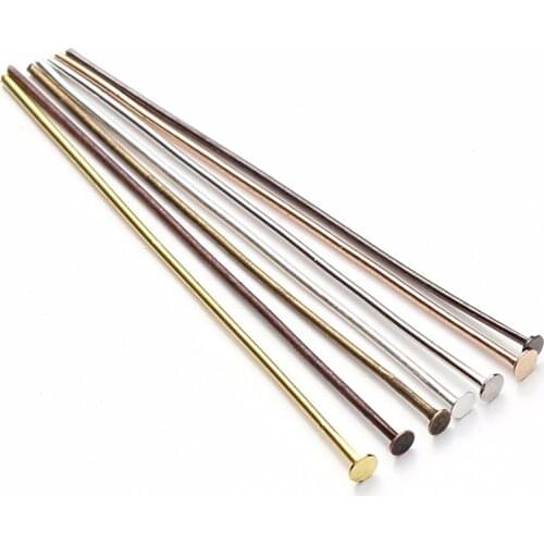 100pcs Flat Head Pins Eye Pins Ball Pins Headpins For Jewelry Making Findings Earrings DIY Accessories Ball Flat Pins Needles