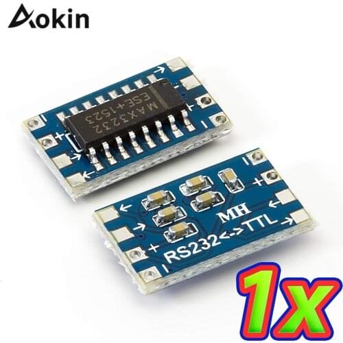 Blue metal mini RS232 - TTL Conversion Module Board Adapter R Mini RS232 to TTL Converter Adaptor Module Board MAX3232