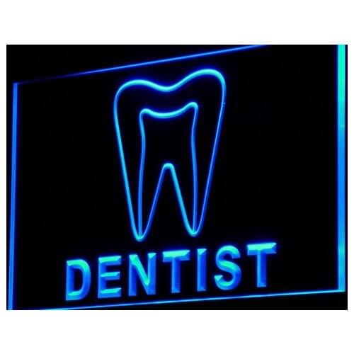 I825 Dentist Tooth Hospital LED Neon Light Light Signs On/Off Switch 20+ Colors 5 Sizes