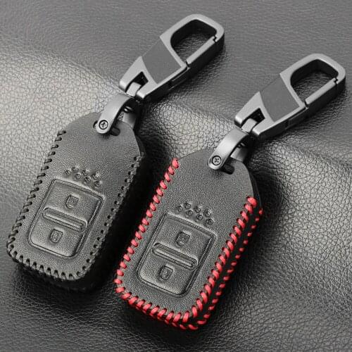 Smart Remote Leather Car Key Case Cover For Honda Vezel city civic Jazz BRV BR-V HRV Key Case Fob 2 Button