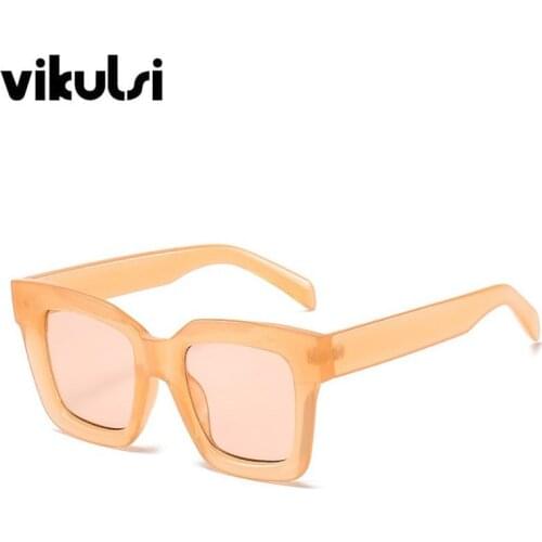 Unique Retro Oversized Cat Eye Sunglasses Women Men Trendy Square Sun Glasses Female Champagne Shades Glasses for Women Oculos