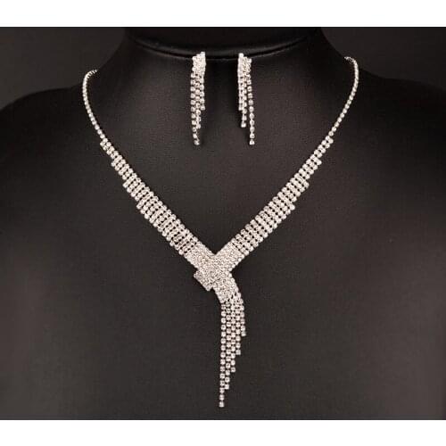 Jewelry & Accessories,Fashion Jewelry Sets. Bridal jewelry, Wedding jewelry, Zircon necklace earrings set