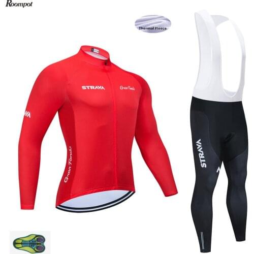 Winter 2021 STRAVA Cycling Team Jersey 20D sportswear MTB Bike Pants Men Ropa Ciclismo Thermal Fleece BiCycling Jacket