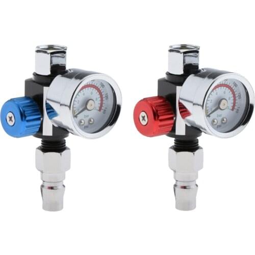 1/4' Air Pressure Regulator Spray Paint Gun Air Pressure Gauge Pneumatic Tool G1/4' Thread Port Air Regulator 0-140PSI/10Bar