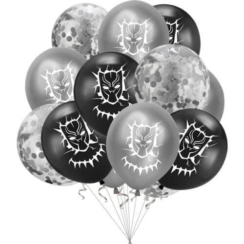10Pcs 12inch MARVEL Black Panther Super Hero Balloons Children Birthday Party Decoration Baby Shower Kids Favor Air Golobs
