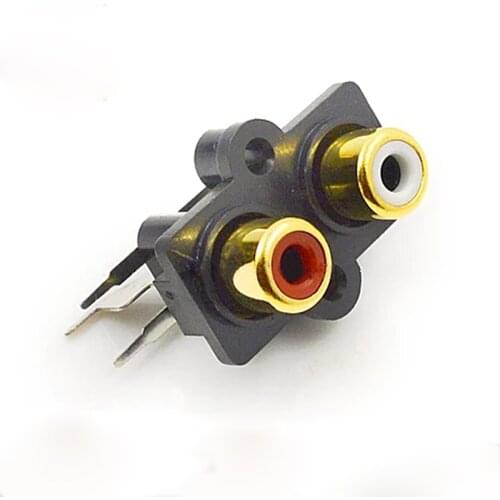 10pcs Audio Video Lotus Connector Copper and Iron Welding Seal AV RCA Plug Female Sub-series RCA-207 Type