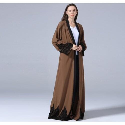2017 Women Long Islam Muslim Dress Autumn Winter Long Sleeve Loose Floor-Length Dresses Islamic Abaya Robe With Belt