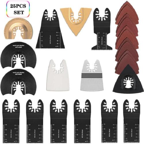 25pcs Oscillating Saw Blades Quick Release Bi-metal Oscillating Tool Multi-function Tool Saw Blades Renovator Trimmer Blades