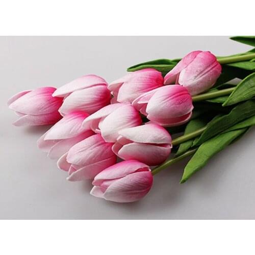 30pcs/lot Tulip Artificial Flowers Wedding Decor Simulation Bride Bouquet pu Calla Flores Para for Home Garden decor