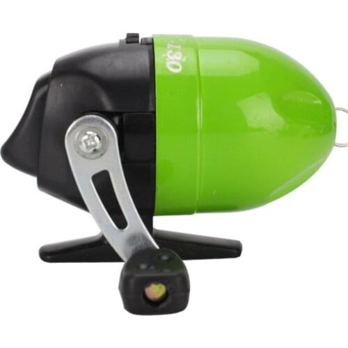 4-color fishing line wheel engineering plastic portable mechanical handle design to hide fishing line silver speed ratio: 3.1:1