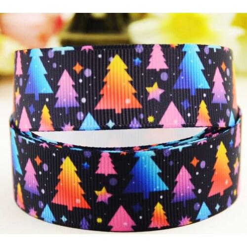 22mm 25mm 38mm 75mm Ruban satin Christmas printed Grosgrain Ribbon Hair Accessories party decoration 10 Yards X-02735
