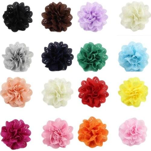Handmade Bow Sides GROSGRAIN Cute Chiffon Accessories Hair Clips Flowers Girls CHildern Kids Toddler Ribbon With Alligator