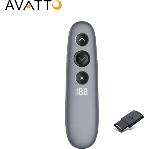 AVATTO H100 Spotlight Wireless Presenter Remote with Air Mouse,TF card, PPT Powerpoint Laser Pointer Presentation for Meeting