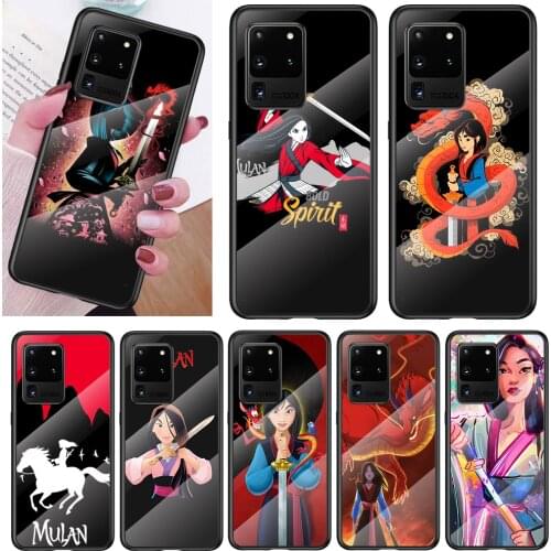 Tempered Glass Cover Princess mulan For Samsung Note 20 Ultra Note 10 Lite Plus 5G Note 8 Note 9 Phone Case