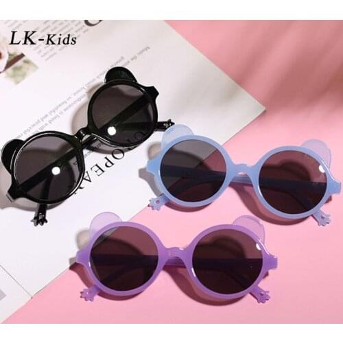 Longkeeper Kids Round Sunglasses Girls Boys Ins Style Cute Flower Glasses Children Baby Street Beat Goggle UV400 Wholesale