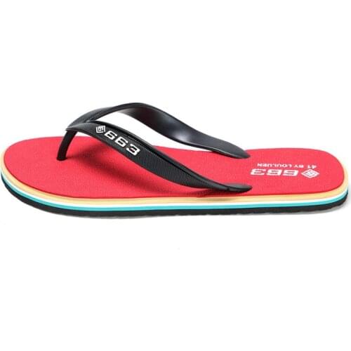 Color-blocking Breathable Summer Beach Outdoor Flip-Flops Non-slip Deodorant Rubber Wear-Resistant Mens Personalized Slippers