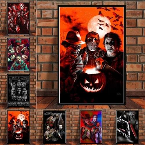 Jason Voorhees Freddy Krueger Classic Horror Movie Poster Prints Canvas Art Painting Wall Pictures For Living Room Home Decor