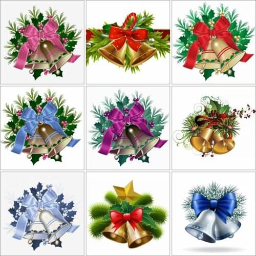 EverShine Diamond Mosaic Christmas Bell Picture Rhinestones Diamond Painting Landscape Cross Stitch Home Decor Bead Embroidery