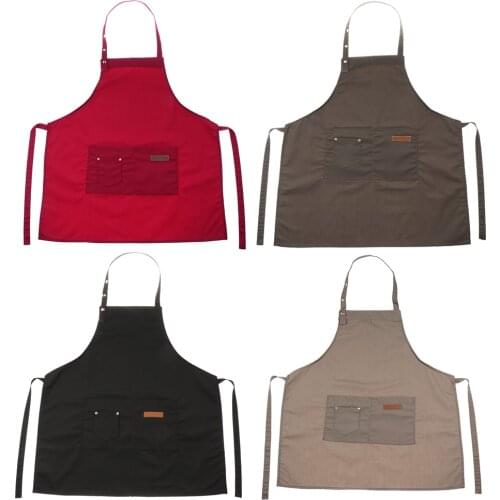 Women Men Apron Stylish Cooking Aprons With 2 Front Pockets Durable and Adjustable for Kitchen Crafting BBQ Drawing Baking