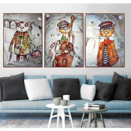 Fantasy Cool Mechanical Cat 5D diamond painting 3 piece diy embroidery full drill cross stitch square Round Dirll,Triptych,WW229