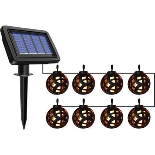 Solar Flame Ball Lamp Outdoor Solar String Lights Waterproof Hanging Lantern Garden Yard Decoration Lamp Patio Light