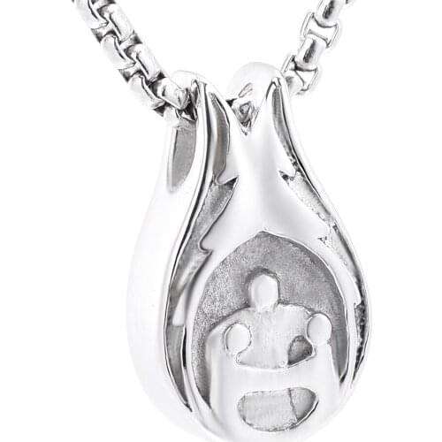 JJ001 Family Cremation Jewelry Hold Loved Ones Ashes Keepsake Memorial Urn Pendant Necklace - 316L Stainless Steel