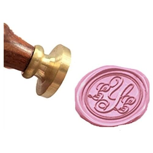 MDLG Custom Vintage Triple Initials Circle Monogram Personalized Picture Letter Logo Wedding Invitation Wax Seal Stamp Set