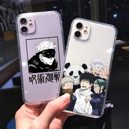 Cute Gojo Satoru Phone Case for IPhone 11 12 Pro 12Mini X XR XS Max 7 8 6S Plus SE2 Japan Anime Jujutsu Kaisen Clear Couqe Funda