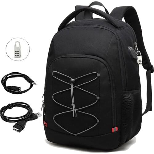 Multifunction 17.3" Orthopedic Laptop Backpack Sleeve Luggage Bag Waterproof USB Charge Schoolbag Reflective Hiking Travel Bag