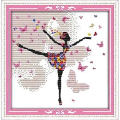 Flower pretty woman(4) cross stitch kit cartoon 14ct 11ct count print canvas stitching embroidery DIY handmade needlework
