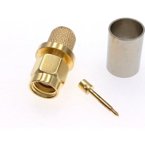 50pcs SMA Male Plug Crimp RF Connector Adapter For RG5 RG6 5D-FB LMR300 Ecoflex 7 Cable