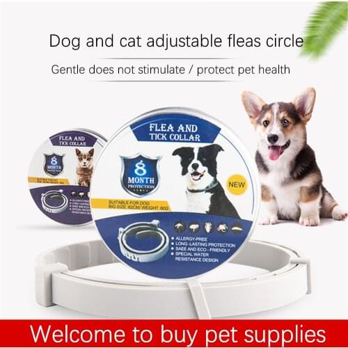 Dog and cat collars 8 months prevention of fleas and lice collars anti-lice mosquitoes adjustable pet collars mosquito repellent