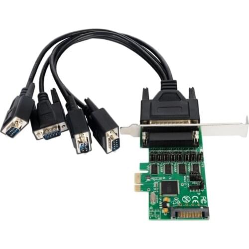 Industrial Grade PCI express 4 ports Serial card PCI-e Multi RS232 DB9 COM port adapter 5VDC 12DV power PCIe low profile bracket