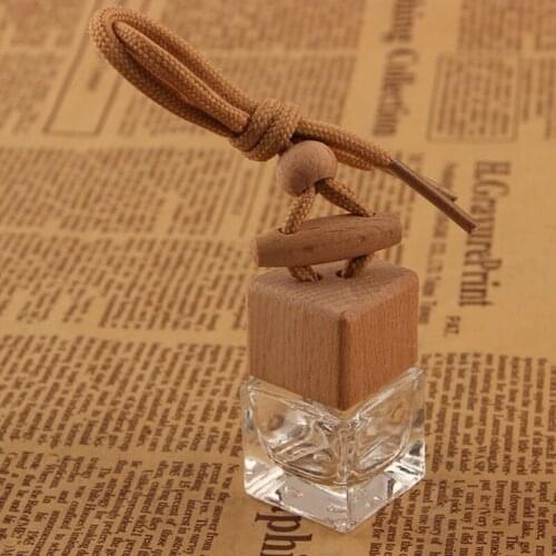 Hanging Empty Glass Perfume Bottle Essential Oils Diffuser Bottles Automotive Interior Ornaments Car Fragrance Pendant