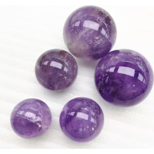 1PC Natural Amethyst Crystal Ball Reiki Quartz Energy Healing Stone Ore Mineral For Home Decoration Collection DIY Gift
