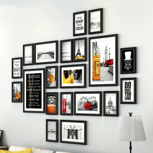 Europe Style Solid Wood Photo Frame Wall 20PCS/set Home Sofa Decor Photo Frames Vintage Combination Frame For Wall Decoration