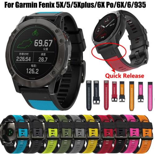 Watch band Strap For Garmin Fenix 5 5X 3 3HR 6X 6 6X Pro Watch Quick Release Silicone Porous Anti-sweat Easyfit Wrist Band Strap