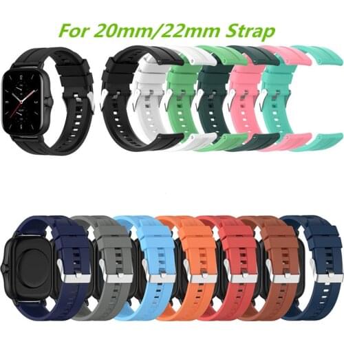 Silicone 20mm 22mm band Strap For Samsung Galaxy Watch Active 2 40/44mm / 3 41mm smartwatch wristband For Huawei GT 2 42mm band
