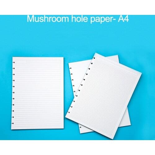 Fromthenon A4 Mushroom Holes Planner Refill Disc Ring Notebook Filler Paper Blank Grid Line Disc-bound System Diary Accessories