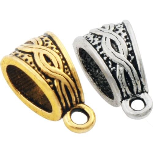 Triangle S Design Connectors Bails Beads 14.3x7.6mm Zinc Alloy Fit Charm European Bracelet L810