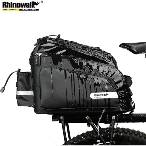 Rhinowalk 17L Waterproof Pannier Bag Shoulder Strap Detachable Compartment Reflective Rack Rear Trunk Tote Bag with Rain Cover
