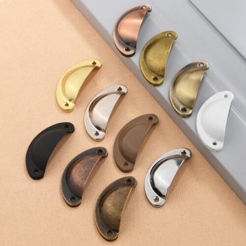 2PCS Retro Pull Antique shell shape drawer cabinet wardrobe dressing table furniture handle hole distance 64mm