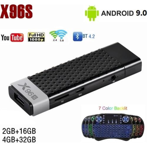 X96S TV Stick Android 9.0 4GB 32GB Amlogic S905Y2 Quad Core Set top box 4K 2.4G 5G Dual Wifi Bluetooth 4.2 1080P