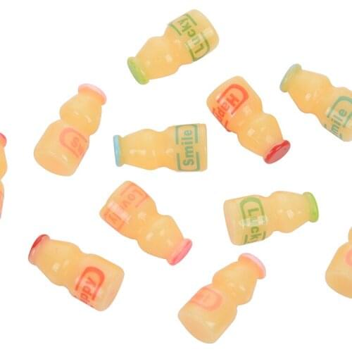 LF 20Pcs Resin Drink Bottle Decoration Crafts Flatback Cabochon Embellishments For Scrapbooking Kawaii Cute Diy Accessories
