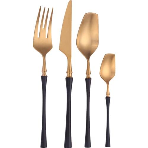 4Pcs 304 Stainless steel cutlery Set Colorful Rainbow Cutlery Tableware European Canton Tower Shape Dinnerware Knife Dinner Sets