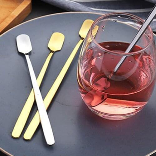 4Pcs/Set Mixing Spoon Tea Coffee Mixing Spoon Gold Spoon Long Handle Dessert Stainless Steel Vintage Teaspoons Drink Tableware