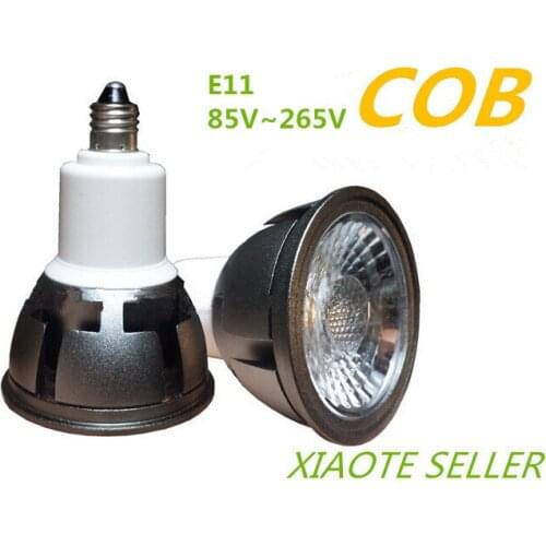 5PC Spotlight E11 led 110v cob E11 LED 220V cob E11 110v Spotlight 85v~265v LED COB E11 220V spotlight small thread spotlight