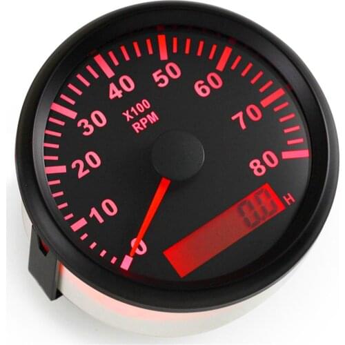 1pc 0-8000RPM Automotive Revolution Meters 12V/24V White Tuning Gauges Black Tachometers for Auto Ships Trucks Motorcycle