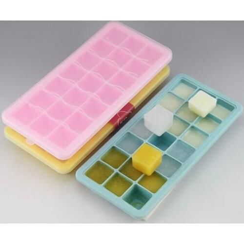 Free shipping Silicone ice mould ice maker box mold for drink baby assist food freezing box with a lid